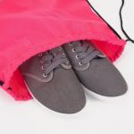 Мешок для обуви на шнурке, светоотражающая полоса, цвет розовый