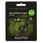 Карта памяти Qumo microSD, 8 Гб, SDHC, класс 10