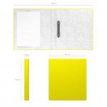 Папка на 2 кольцах А4, ErichKrause Neon, 35 мм, 1750 мкм, ламинированная, твердая обложка, жёлтая