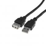 Кабель-удлинитель LuazON CAB-5, USB A (m) - USB A (f), 1.5 м, черный