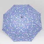 Зонт - трость полуавтоматический «Цветочки», 8 спиц, R = 51 см, цвет голубой