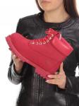 10061 RED Ботинки зимние женские (нубук, натуральная кожа, натуральный мех)