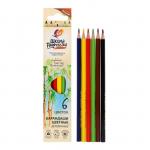 Цветные карандаши 6 цветов «Школа Творчества», трёхгранные