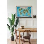 Карта Мира географическая для детей "Животный и растительный мир Земли", 101 х 69 см, ламинированная