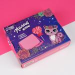 Набор для девочки Милый котик: сумка с резинками, розовый