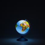 Глобус физико-политический "Глобен", интерактивный, рельефный, диаметр 210 мм, с подсветкой от батареек, с очками