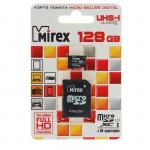 Карта памяти Mirex microSD, 128 Гб, SDXC, UHS-I, класс 10, с адаптером SD
