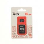 Карта памяти Mirex microSD, 16 Гб, SDHC, UHS-I, класс 10, с адаптером SD