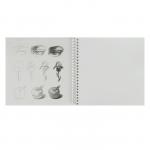 Тетрадь-скетчбук 210 x 210 мм, 60 листов на гребне "Тропические листья", твёрдая обложка, блок 120 г/м?, с пошаговыми эскизами