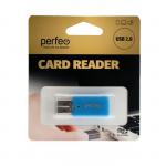 Кард-ридер Perfeo PF-VI-R022, USB/Micro SD, синий