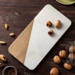 Доска для подачи Magistro Marble, 30?15 см, из мрамора и акации, цвет белый