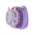 Мини вентилятор в форме наручных часов LOF-09, 3 скорости, подсветка, фиолетовый
