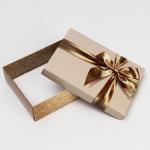 Коробка подарочная «Бант», золотая, 21 х 15 х 5 см