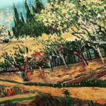 Платок Ван Гог "Фруктовый сад с цветущими персиками"