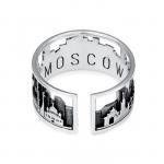 Кольцо "Москва", посеребрение с оксидированием, 17 размер