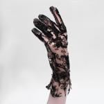 Карнавальные перчатки ажурные, цвет черный, короткие