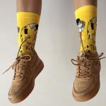 28913 Дизайнерские носки серии Вдохновение "Поцелуй" Густав Климт р.36-40 (желтый)