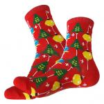 30312 Дизайнерские носки серии Рождество и Новый год "Елки и гирлянды", р-р 36-40 (красный)