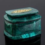 Ларец "Кружева", 12,5х8х8 см, натуральный камень, змеевик