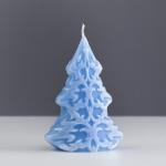 Свеча декоративная "Морозный узор", 7?4,5?10 см, голубая