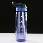 Бутылка для воды 800 мл, с поильником и подвесом, 7.5 х 25 см, микс