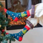 31562 Дизайнерские носки серии Рождество и Новый год "Дед Мороз - Я вам елочку принес!" р-р 38-44 (зеленый/красный)