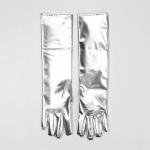 Карнавальные перчатки, цвет серебро