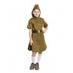 Платье военное для девочки, пилотка, ремень, 8-10 лет, рост 140-152 см