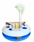 Игрушка для кошек Трек-круг с мышью на пружине 25см*7см, голубой