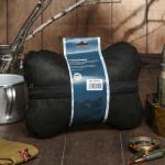 Подушка автомобильная подарочная "Настоящему мужчине", экокожа, черный, 16х24 см