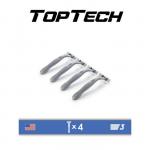 Одноразовые станки с увлажняющей полоской Toptech 3, 3 лезвия, 4 шт.