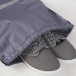 Мешок для обуви на шнурке, светоотражающая полоса, цвет серый