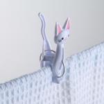Прищепки бельевые «Коты», 7 см, 4 шт, цвет МИКС