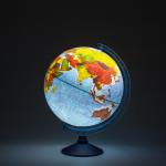 Интерактивный глобус GLOBEN INT13200291 физико-политический рельефный с подсветкой от батареек 320 мм с очками VR
