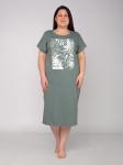 Платье женское кулирка "Гармония" серо-зеленый