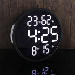 LADECOR CHRONO Будильник электронный круглый, пластик, цвет черный, подсветка белая