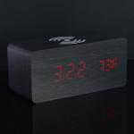 LADECOR CHRONO Будильник электронный чёрный, пластик, красная подсветка