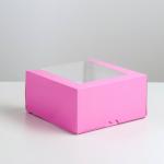 Кондитерская упаковка с окном "Мусс", сиреневый, 23,5 х 23,5 х 11,5 см