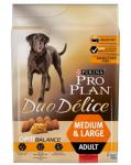 Корм PRO PLAN Duo Delice Medium & Large OPTI BALANCE (комплекс, учитывающий возраст и телосложение) для собак средних и крупных пород, с говядиной, 2,5 кг