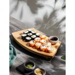 Блюдо для подачи на ножках Adelica «Евразия», для суши и роллов, 35_20_1,8 см, массив берёзы