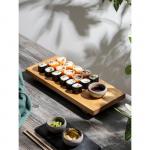 Блюдо для подачи на ножках Adelica «Евразия», для суши и роллов, 35_15_1,8 см, массив берёзы