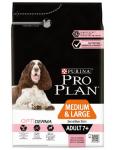 Корм PRO PLAN Medium & Large 7+ OPTI DERMA (комплекс для поддержания здоровья кожи и красоты шерсти) для собак старше 7 лет средних и крупных пород с чувствительной кожей, с лососем, 3 кг