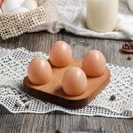 Подставка для яиц и кекса Adelica, 4 отделения, d=13 см, 13_13_1,8 см, массив берёзы