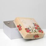 Кондитерская упаковка, короб, "Красные розы" , 30 х 30 см, 2 кг