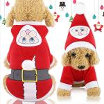 Кофта для собаки "Новогодний БУМ-Санта" с капюшоном, размер S (35*25см) Ultramarine