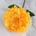Цветы искусственные "Пион бархатный" 15х55 см, жёлтый