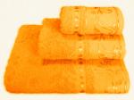 Набор махровых полотенец жаккард 3 шт апельсиновый