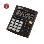 Калькулятор настольный 8-разрядный, Citizen SDC-805NR, компактный, двойное питание, 105 х 120 х 21 мм, чёрный