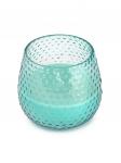 Свеча в текстурном цветном стакане аква блю 8х7.5см 25ч
