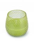 Свеча в текстурном цветном стакане зеленое яблоко 8х7.5см 25ч